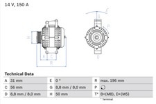 Bosch 0 986 043 910 Alternator