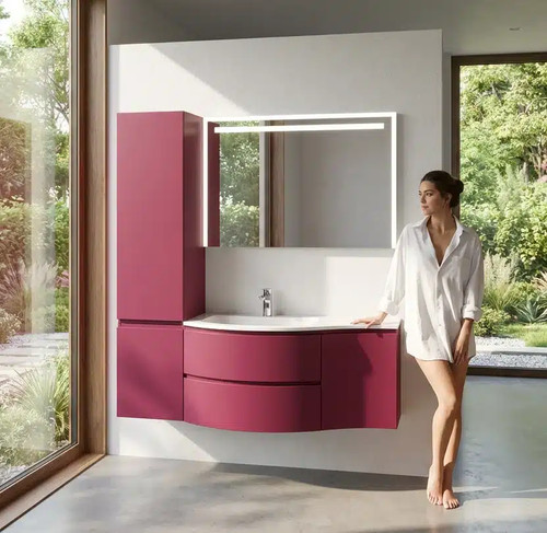 Mobile bagno curvo 140 cm - 140,5,