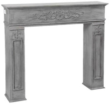 CORNICE FINTO CAMINO CAMINETTO GRIGIO ANTICATO CLASSICO MODERNO 110*23*h94