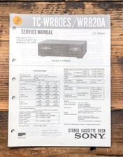 Sony TC-WR80ES TC-WR820A Manuale di servizio cassetta *Originale*