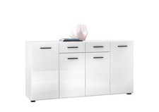 Madia SORSO a 4 ante battenti e 2 cassetti, in laminato bianco, LAP 160x83x40 cm