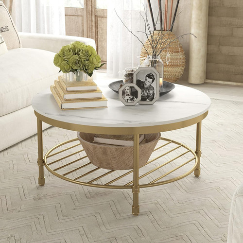 Tier round coffee table with - round,