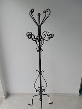 Attaccapanni appendi abiti in ferro battuto a piantana a 4 posti più cappeliere