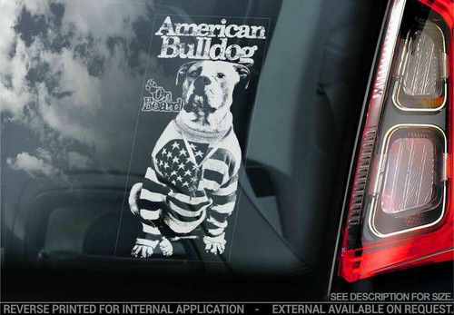 Adesivo auto bulldog americano - auto,