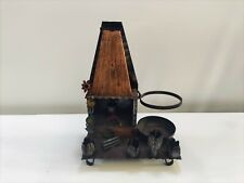 candeliere in ferro battuto PORTA CANDELE A FORMA DI CAMINO FATTO A MANO VINTAGE