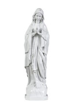 Statua Madonna di Lourdes, capo chino (polvere marmo - quarzo spagnolo, bianco)