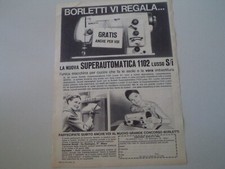 advertising Pubblicità 1965 MACCHINA PER CUCIRE BORLETTI SUPERAUTOMATICA 1102