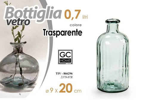 Vaso bottiglia vetro fiori - vetro,