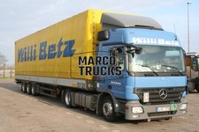 Truck photo Mercedes-Benz Actros 1844 tarpaulin trailer Lithuania blue Wi #b2iz