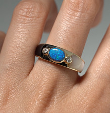 Anello Lightning Ridge opale