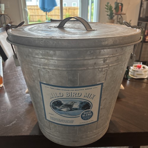 Bird seed storage metal - bird,