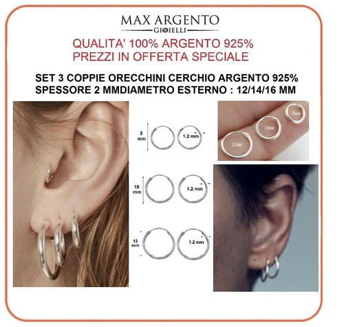 Orecchini cerchio argento - orecchini,