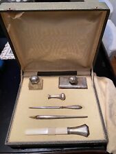 antico set in argento per scrivania e scrittura 