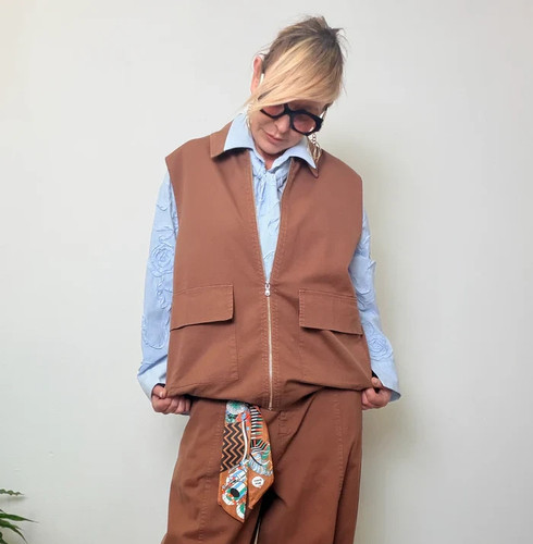 Gilet oversize marrone deja - oversize,