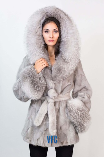Cappotto visone zaffiro con