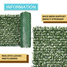 Copertura foglia buxus bianca artificiale 20" retro privacy recinzione schermo decorazione casa siepe