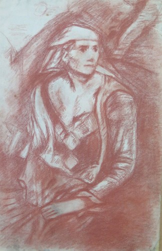 Antico disegno sanguigna - a,
