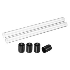 2 Pezzi Tubo Acrilico Rigido Trasparente, 15mm ID x 18mm OD 10" Tubo Plastica Rotondo con Tappo