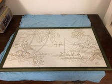 BATIK DI PROVA ORIGINALE INDONESIANO 77,5X46,5 CON CORNICE