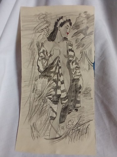 Disegno antico nudo donna - nudo, che