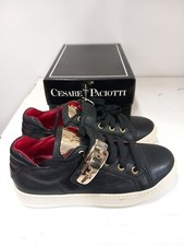 Scarpa  34 Cesare Paciotti Blue Pelle  Logo Mocassino 