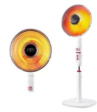 STUFA A PIANTANA CARBONIO 900W NERO O BIANCO OSCILLANTE 2 LIVELLI GIRA PAVIMENTO