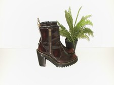 Dr. Martens MAGDALENA II stivali con tacco in pelle arcadia ciliegia uk 6 eu 39 (d1951)