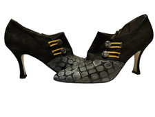 Vintage scarpe da donna  eleganti usate ,colore nero/grigio scamosciate 