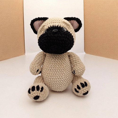 Amigurumi cane carlino - , beige