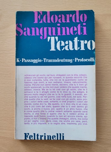 Sanguineti teatro - sanguineti,