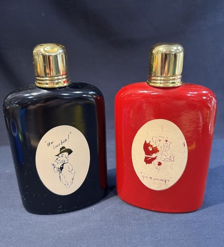 Vintage glass flasks gin - flasks,
