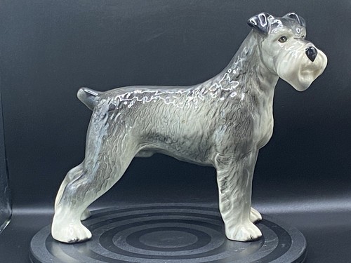 Ceramic schnauzer dog figurine - ceramic,