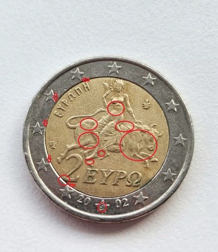 Moneta euro grecia 2002 con - euro,