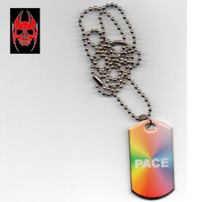 Collana con ciondolo in acciaio piastrina militare 5X2,5 cm platelet PACE PEACE 