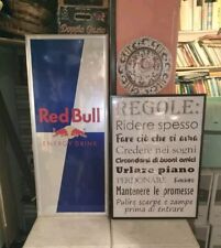 Coppia Quadri Tabella Insegna Red Bull Energy Drink e Quadro Umoristico Regole