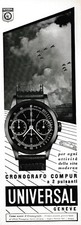 PUBBLICITA' 1940  UNIVERSAL COMPUR WATCHES CRONOGRAFO PRECISIONE VITA MODERNA