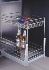 CESTELLO ESTRAIBILE SCORREVOLE IN ACCIAIO 2 PIANI 400X500X H525 CROMO