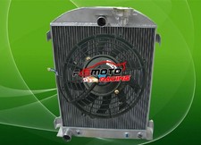 Aluminum Radiator+FAN For FORD Chopped-Ford Engine 1932 Auto/Manual 32  AT/MT