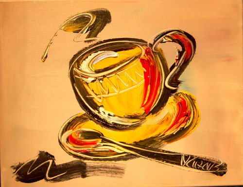 Tazza gialla tela moderna - tazza,