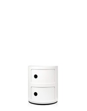 Kartell Componibili Contenitore 2 Elementi Base Tonda ABS Bianco 32 x 32 x 40 cm