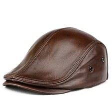 Genuine Leather Peaked Mens