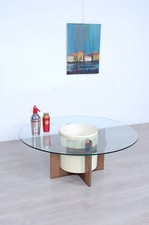 Tavolino rotondo coffee table design anni 70 con portavaso Giano Artemide 