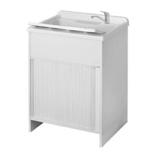 Mobile lavatoio in resina lavanderia Pilozza lavapanni con serranda PVC 60x60 RC