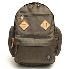 Zaino Diesel militare per laptop in pelle di nylon oliva zaino da giorno vint...