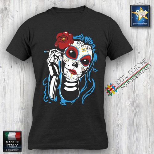 Shirt skull mexican lady - t-shirt,