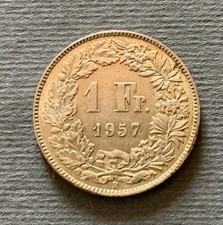 Svizzera 1 Franco 1957 Argento