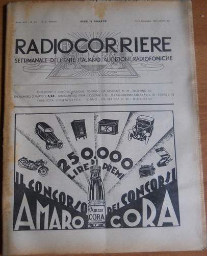 Radiocorriere eiar 1932 viii - 1932,
