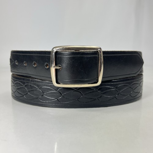 Cintura pelle nera goffrata - in,