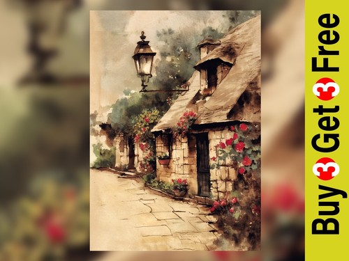 Acquerello sentiero cottage - acquerello,