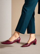 Pumps In Pelle Bordeaux TOD's Senza Tacco Scarpe Da Donna Taglia US 7 EU 37